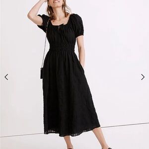 Madewell Sophia Midi Dress Seersucker Black S